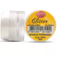 Diamantina Comestible Color Blanco Tornasol, 8 Gramos CHERRY AND CAKE DNTX14