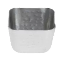 Salsera Martillada Cuadrada de Acero Inoxidable de 2 Onzas  KING METAL SCRT20