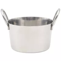 Caserola Mini Charlotte de Acero Inoxidable con Asas de 5.3 x 4 Pulgadas KING METAL CHM14