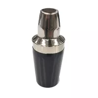 Coctelera de Acero Inoxidable Revestida de Vinilo de Color Negro de 3 Piezas de 16 Onzas KING METAL CSR16VBLK
