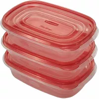 Contenedor Rectangular Takealongs de 4 Tazas, Set de 3 Piezas  RUBBERMAID 2086710