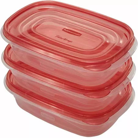 Contenedor Rectangular Takealongs de 4 Tazas, Set de 3 Piezas  RUBBERMAID 2086710