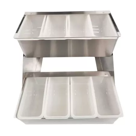 Porta Condimentos Doble de Acero Inoxidable KING METAL CD2TP8