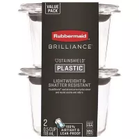 Contenedor Brilliance Cuadrado de 0.5 Tazas, Set de 2 Unidades RUBBERMAID 2183400 2