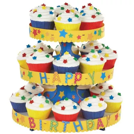 Soporte para Cupcakes Blanco, 3 Niveles, 24 Cavidades. WILTON 1512-127