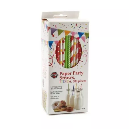Pajillas de Papel Fiesta, Paquete de 200 Unidades NORPRO 4024
