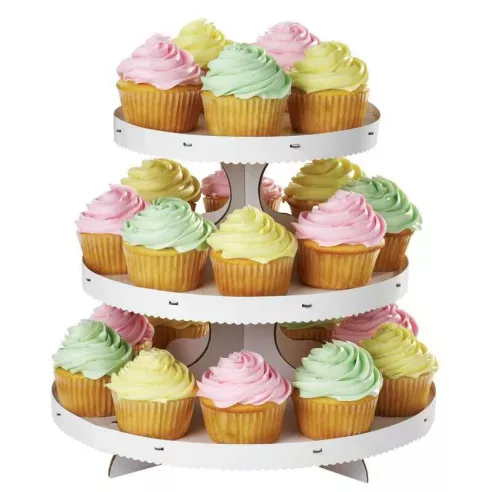 Soporte para Cupcakes Blanco, 3 Niveles, 24 Cavidades. WILTON 1512-127