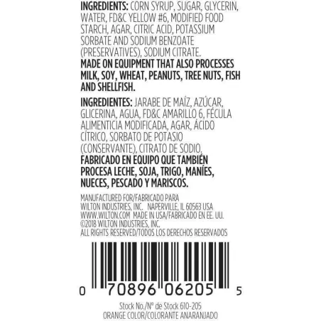 Colorante para Pasta Color Naranja, 1 onza WILTON 610-205