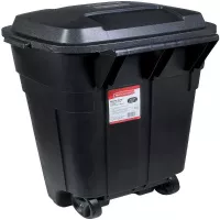 Basurero con Ruedas para Trabajo Pesado de 128.7 Litros, Color Negro RUBBERMAID FG289804BLA