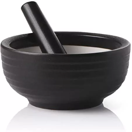 Mortero de Porcelana de 4 Pulgadas de Color Negro NORPRO 6920