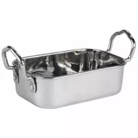 Bandeja de Acero Inoxidable para Rostizar de 14.5 x 9.5 x 4.5 Centimetros KING METAL MRP53