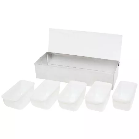 Porta Condimentos de Acero Inoxidable con 5 Compartimientos THUNDER SLCN005