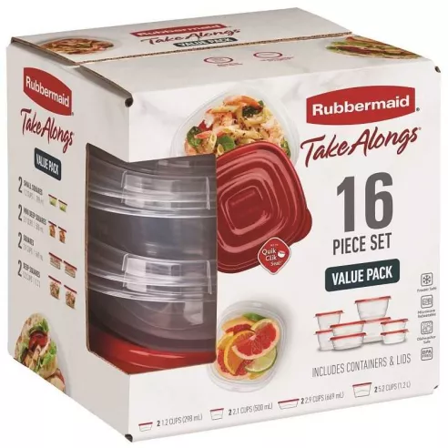Contendedor de Takealongs, Set 16 Piezas RUBBERMAID 2117373