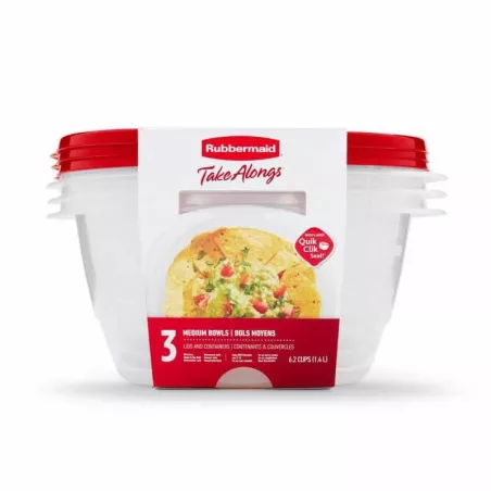 Contenedor Redondo TakeAlongs de 6.2 Tazas, Set de 3 Piezas  RUBBERMAID 2086706