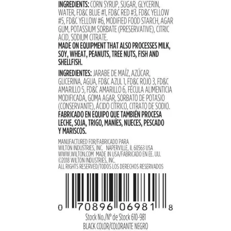 Colorante en Gel para Glaseado Color Negro, 1 Onza WILTON 610-981