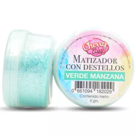 Matizador Comestible 5 Gramos, Color Verde Manzana CHERRY AND CAKE MATDIAM05