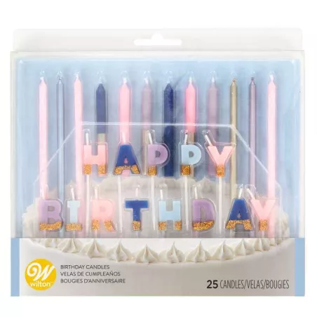Candelas para Cumpleanos, Set 25 Piezas WILTON 2811-0-0033