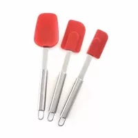Espatulas de Silicon con Mango de Acero Inoxidable, Juego de 3 Unidades. NORPRO 2993