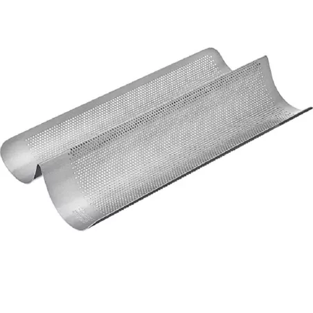 Molde para Pan con Forma de Canoa Perforada, 2 Canaletas TIPS CANOA#2