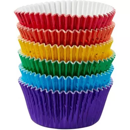 Capsulas Metalicas para Cupcakes, Colores Primarios, 72 Unidades WILTON 415-5172
