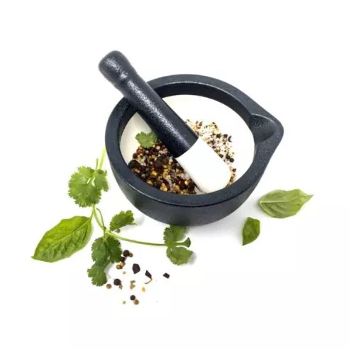 Mortero de Porcelana de 6 Pulgadas de Color Negro NORPRO 6922