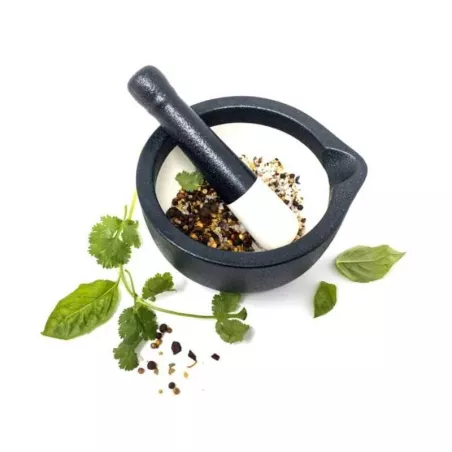 Mortero de Porcelana de 6 Pulgadas de Color Negro NORPRO 6922