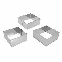 Aro Cuadrado de Acero Inoxidable de 6 x 6 x 4 Centimetros KING METAL CRSQ1