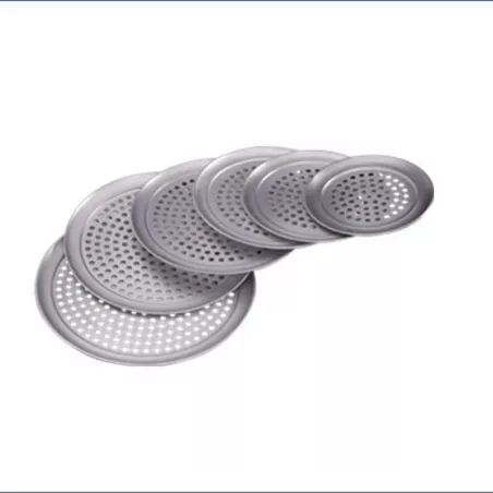 Molde de Aluminio Perforado Wide Rim para Pizza de 30 Centimetros / 12 Pulgadas KING METAL PTWP12