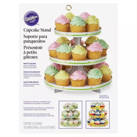 Soporte para Cupcakes Blanco, 3 Niveles, 24 Cavidades. WILTON 1512-127