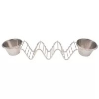 Rack para Tacos de 3 Divisiones de Alambre con Porta Ramekin de 3.5 Onzas KING METAL TRWSH035