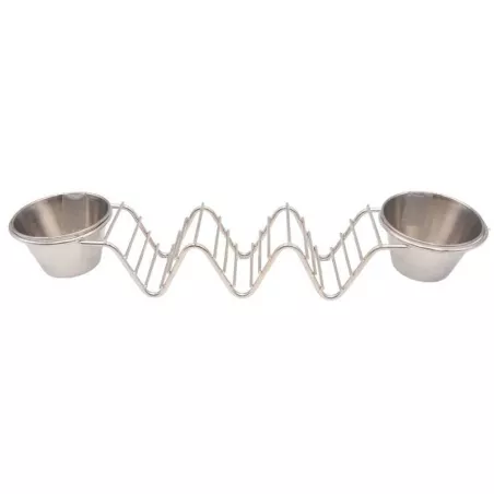 Rack para Tacos de 3 Divisiones de Alambre con Porta Ramekin de 3.5 Onzas KING METAL TRWSH035