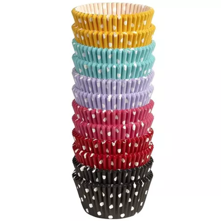 Capsula Multi Diseno para Hornear de Lunares de Colores, Paquete con 300 Unidades WILTON 415-2286