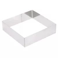 Aro de  Acero Inoxidable Cuadrado de 8 x 8 x 4 Centimetros KING METAL CRSQ2