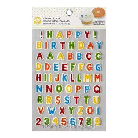 Decoracion de Glaseado Alfanumerico, 27 Gramos WILTON 710-6042