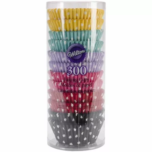 Capsula Multi Diseno para Hornear de Lunares de Colores, Paquete con 300 Unidades WILTON 415-2286