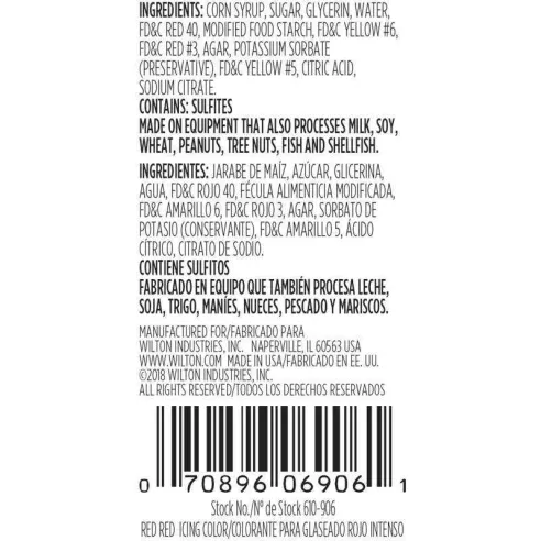 Colorante para Pasta Color Rojo Intenso, 1 onza WILTON 610-906