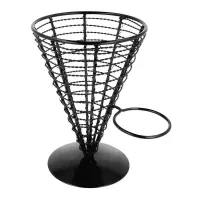 Canasta Conica de Alambre con Anillo de Color Negro de 5 x 7 Pulgadas KING METAL BSK116
