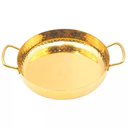 Sarten Mini Martillado con Agarradera Dorado de 6 x 1.4 Pulgadas KING METAL MPDH35H