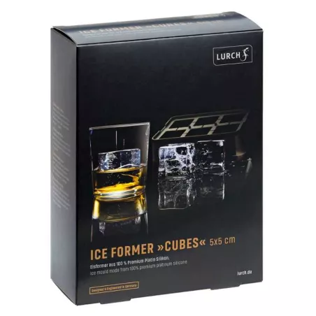 Bandeja de Hielo en Forma de Cubo de 5 Centimetros de Silicon con 6 Cavidades de Color Negro LURCH 00240715