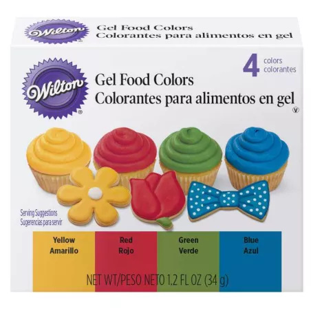 Colorantes en Gel para Alimentos Colores Primarios, 4 Unidades. WILTON 601-5581