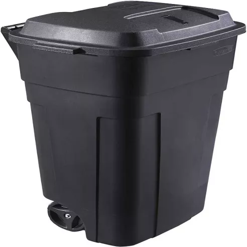 Basurero con Ruedas para Trabajo Pesado de 128.7 Litros, Color Negro RUBBERMAID FG289804BLA
