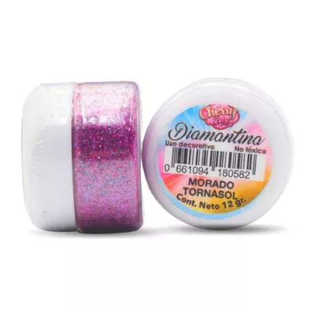 Diamantina Comestible Morado Tornasol CHERRY AND CAKE DNTX47