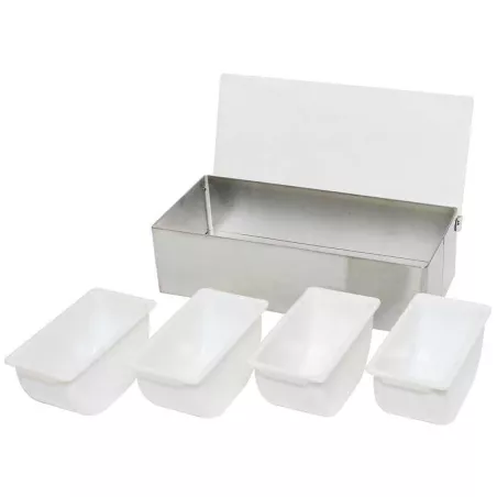 Porta Condimentos de Acero Inoxidable con 4 Compartimientos THUNDER SLCN004