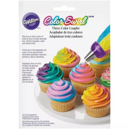 Juego de Decoracion para Cupcake, Acoplador para 3 Colores. WILTON 411-1992