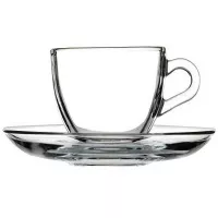 Taza y Plato de Vidrio de 2-3/4 Onzas PASABAHCE 97984