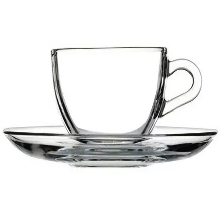 Taza y Plato de Vidrio de 2-3/4 Onzas PASABAHCE 97984