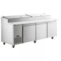 Mesa Refrigerada para Preparacion de Pizza de Acero Inoxidable 3 Puertas 93 Pulgadas U-STAR PICL3-E-HC