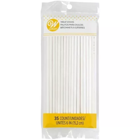 Palitos para Pops Color Blanco de 6 Pulgadas, 35 Unidades WILTON 1912-1007