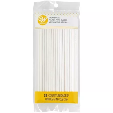 Palitos para Pops Color Blanco de 6 Pulgadas, 35 Unidades WILTON 1912-1007