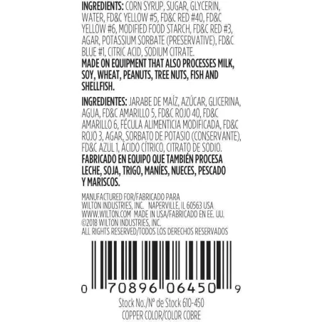Colorante en Gel para Glaseado Cobre, 1 Onza. WILTON 610-450